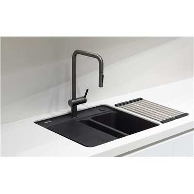 Évier en granit 1 cuve avec égouttoir - 78 x 50 x 22 / 67 x 44 x 22 - MOMI