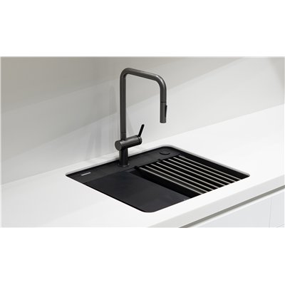 Évier en granit 1 cuve avec égouttoir - 78 x 50 x 22 / 67 x 44 x 22 - MOMI