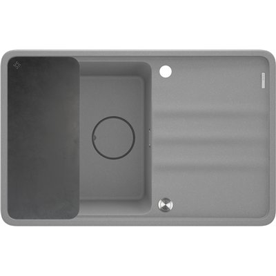 Évier en granit 1 cuve avec égouttoir - 78 x 50 x 22 / 67 x 44 x 22 - MOMI