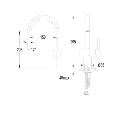 Mitigeur de cuisine bec col de cygne - Chrome - Collection Y