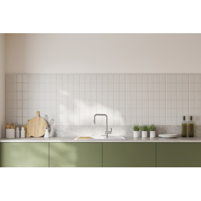 Évier en céramique 1 cuve avec égouttoir - 78 x 50 x 23 - MOMI