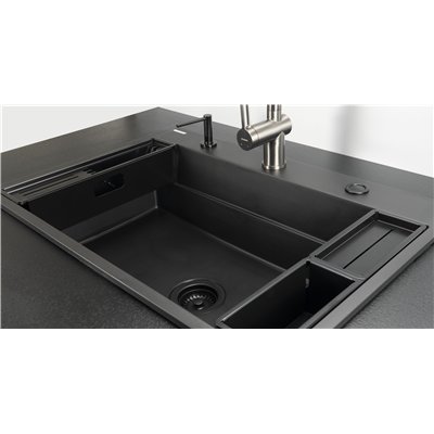 Évier en granit 1 cuve - 76 x 52 x 22 / 56 x 52 x 22 - MAGNETIC