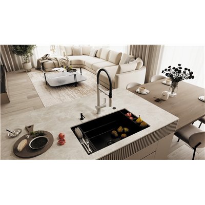 Évier en granit 1 cuve - 76 x 52 x 22 / 56 x 52 x 22 - MAGNETIC