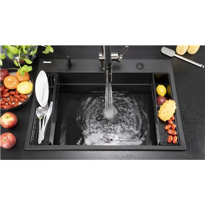 Évier en granit 1 cuve - 76 x 52 x 22 / 56 x 52 x 22 - MAGNETIC