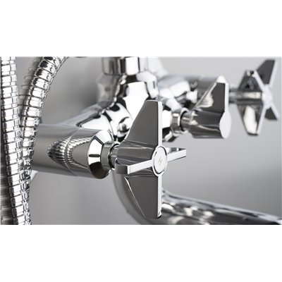 Mitigeur de bain mural avec douchette et inverseur - TEMISTO