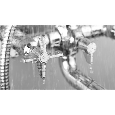 Mitigeur de bain mural avec douchette et inverseur - TEMISTO