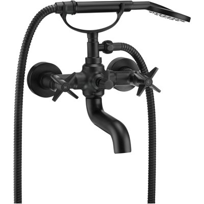 Mitigeur de bain mural avec douchette et inverseur - TEMISTO