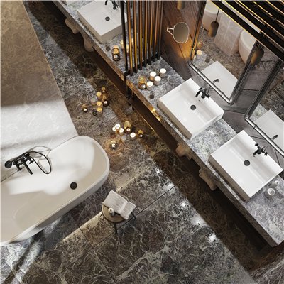 Mitigeur de bain mural avec douchette et inverseur - TEMISTO