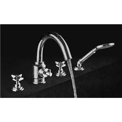 Mitigeur de bain 4 trous avec ensemble de douche - TEMISTO