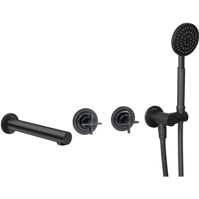 Mitigeur de bain encastré mural avec douchette et inverseur - TEMISTO