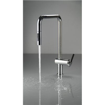 Mitigeur d’évier avec bec extractible en U et douchette 2 jets - MOMI