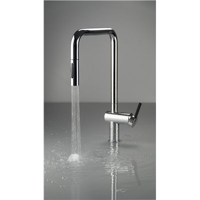 Mitigeur d’évier avec bec extractible en U et douchette 2 jets - MOMI