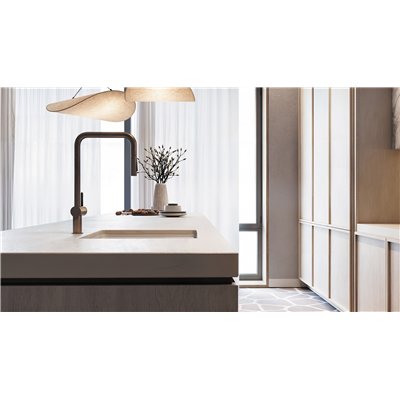 Mitigeur d’évier avec bec extractible en U et douchette 2 jets - MOMI