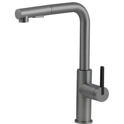 Mitigeur d’évier avec bec rectangulaire extractible et douchette 2 jets - MOMI