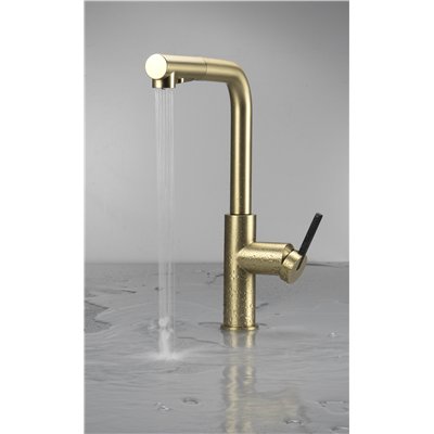 Mitigeur d’évier avec bec rectangulaire extractible et douchette 2 jets - MOMI