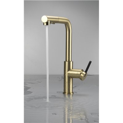 Mitigeur d’évier avec bec rectangulaire extractible et douchette 2 jets - MOMI