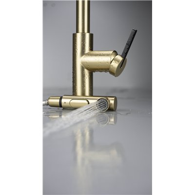 Mitigeur d’évier avec bec rectangulaire extractible et douchette 2 jets - MOMI