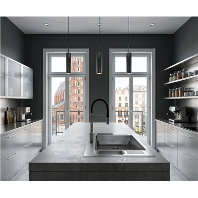 Mitigeur d’évier avec bec flexible, douchette 2 jets et sortie eau filtrée - CORDA