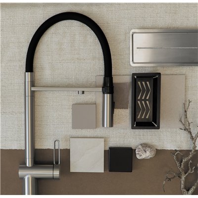 Mitigeur d’évier avec bec flexible, douchette 2 jets et sortie eau filtrée - CORDA