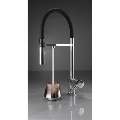 Mitigeur d’évier avec bec flexible, douchette 2 jets et sortie eau filtrée - CORDA