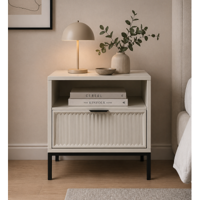 Table de chevet - L.54 x H.54 x P.40 cm - Cashmere - DENIA