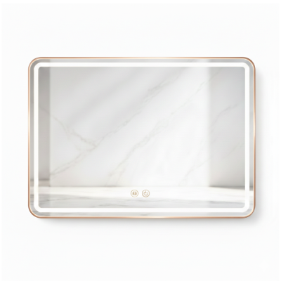 Miroir LED rectangulaire - 80 x 60 cm - Double éclairage LED façade et arrière - VALORIA