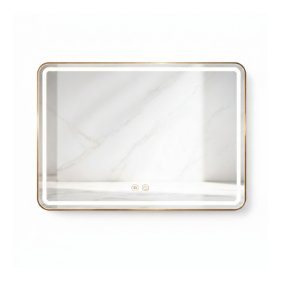 Miroir LED rectangulaire - 80 x 60 cm - Double éclairage LED façade et arrière - VALORIA