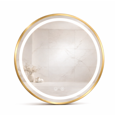 Miroir LED rond - 60 x 60 cm - Double éclairage LED façade et arrière - CÉLINA