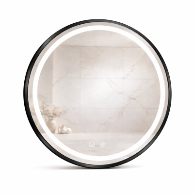 Miroir LED rond - 60 x 60 cm - Double éclairage LED façade et arrière - CÉLINA