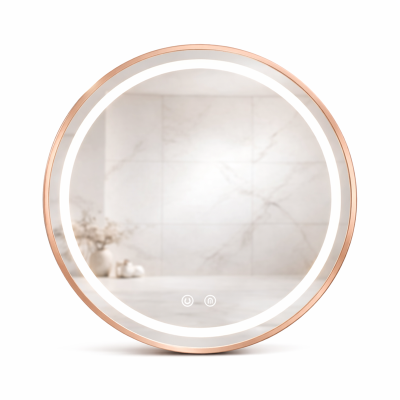 Miroir LED rond - 60 x 60 cm - Double éclairage LED façade et arrière - CÉLINA