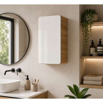 Meuble haut de salle de bain de 70 cm - Blanc - 1 porte - PASTI WHITE