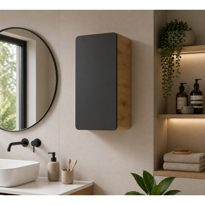 Meuble haut de salle de bain de 70 cm - Gris - 1 porte - PASTI COSMOS