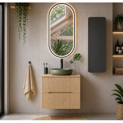 Meuble sous-vasque - L.60 x H.57 x P.45,8 cm - CREMA