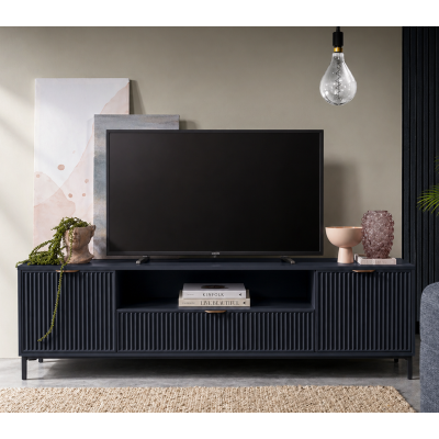 Meuble TV - L.165 x H.55 x P.40 cm - Indigo - DENIA
