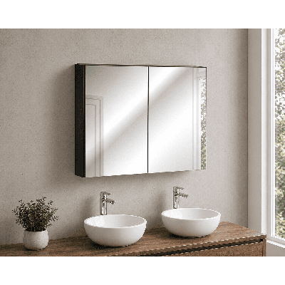 Armoire murale de salle de bain - 80 cm - avec Miroir - 2 portes - Bold