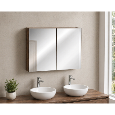 Armoire murale de salle de bain - 80 cm - avec Miroir - 2 portes - Bold