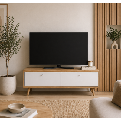 Meuble TV - L.107 x H.50 x P.40 cm - FJORA