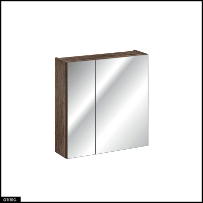 Armoire murale de salle de bain - 60 cm - avec Miroir - 2 portes - BOLD TAUPE