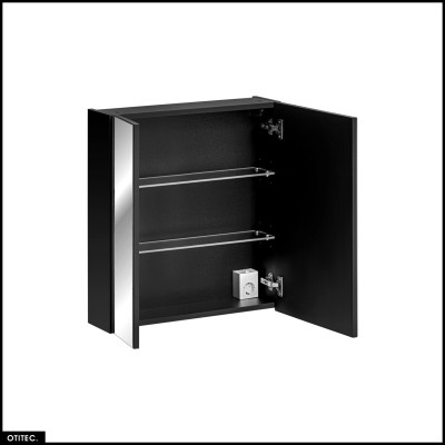 Armoire murale de salle de bain - 60 cm - avec Miroir - 2 portes - BOLD TAUPE