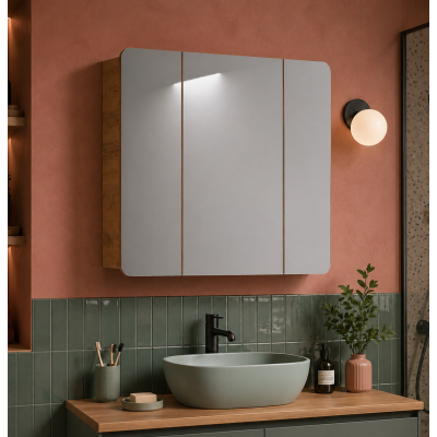 Armoire miroir de salle de bain - 80 cm - 3 portes - PASTI