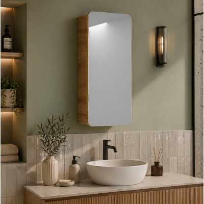Armoire miroir de salle de bain - 40 cm - 1 porte - PASTI