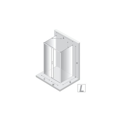 PRIME Cabines de douche mural entré par l'avant