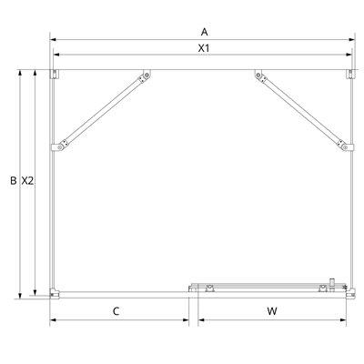 PRIME Cabines de douche mural entré par l'avant
