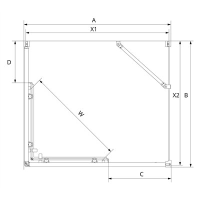 PRIME - Cabines de douche double porte coulissante d'angle