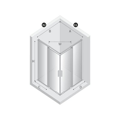 Cabines de douche - Double porte rectangulaire - SMART