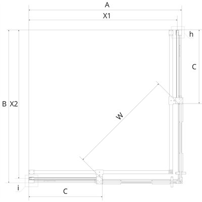 Cabines de douche - Double porte rectangulaire - SMART