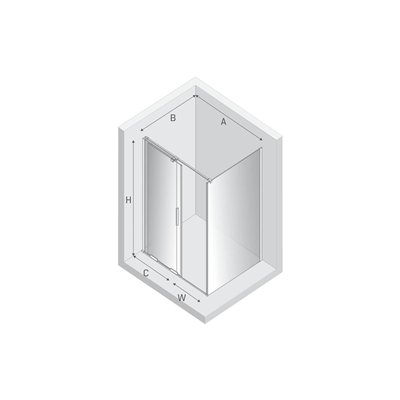 Cabines de douche - Porte coulissante rectangulaire - SMART