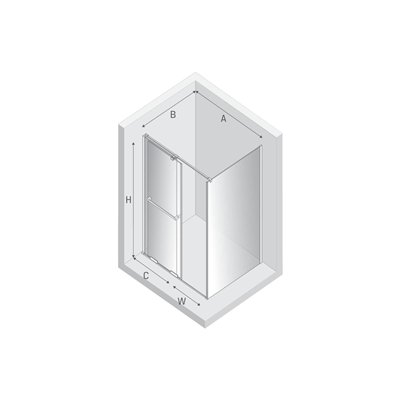 Cabines de douche - Porte coulissante rectangulaire  - Poignée horizontale - SMART