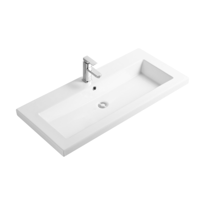 Vasque à encastrer rectangulaire LIVO - 60 x 46 cm - Céramique blanche