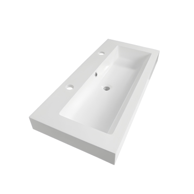 Vasque à encastrer rectangulaire LIVO - 60 x 46 cm - Céramique blanche